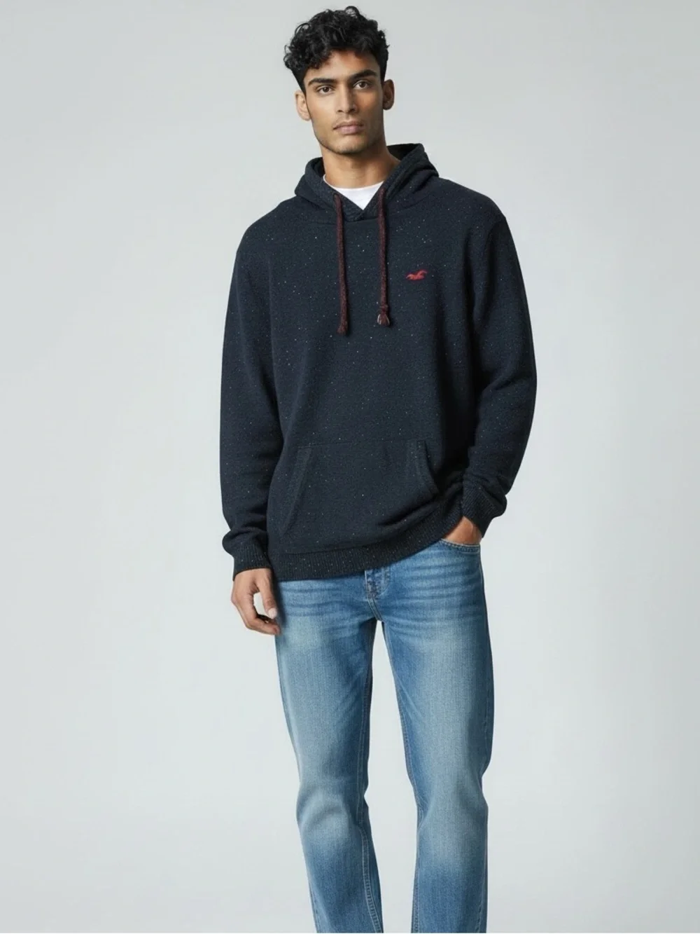 🥤Hollister Speckled Knit Hoodie